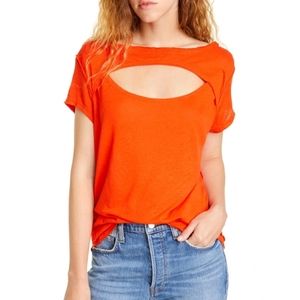 Free People/We The Free. June Front Cut Out Tee Top.
